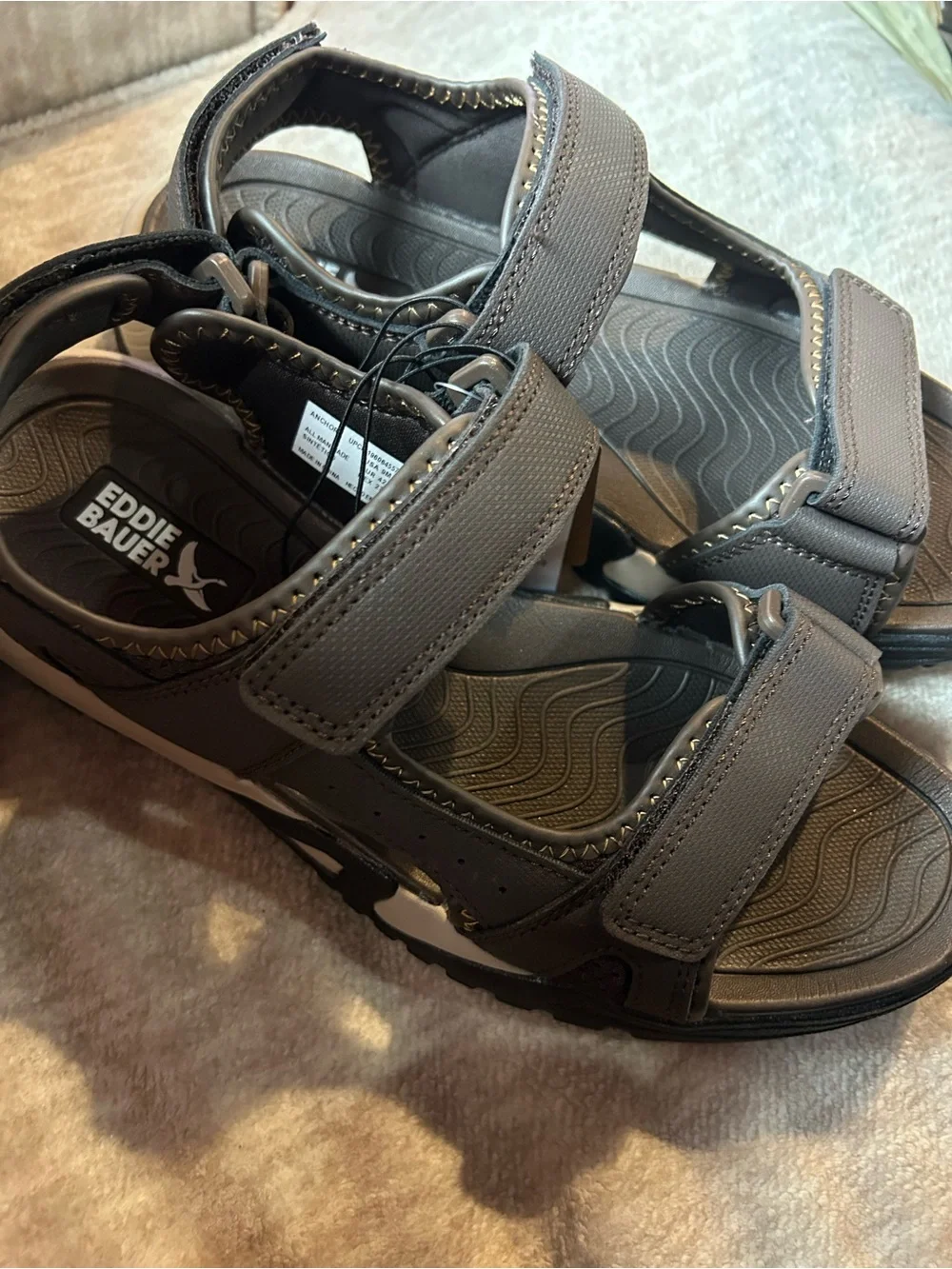 Eddie Bauer Brown Men's Adjustable Strap Sport Sandals